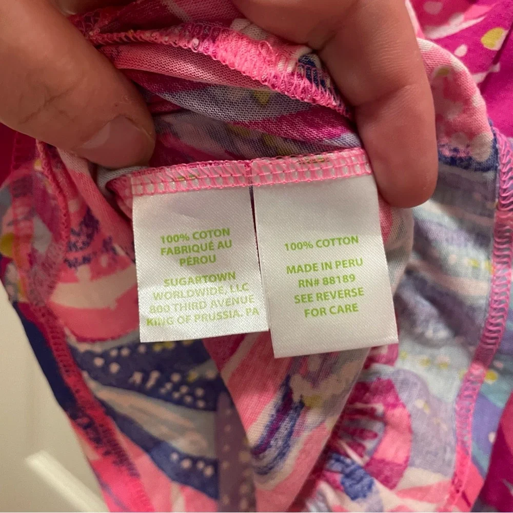 Lilly Pulitzer Girls Pink and Purple Long Sleeve Romper Size L (8/10)